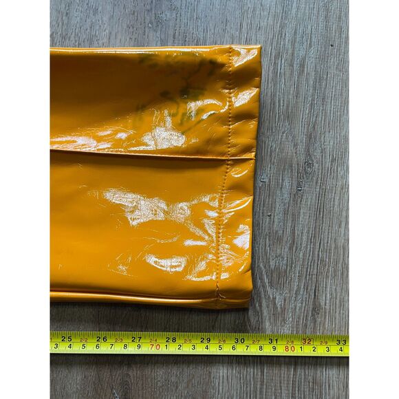 NWT THE RAGGED PRIEST Orange Patent Vinyl Cracker Pants Trousers Women's Size 8 - Picture 12 of 16